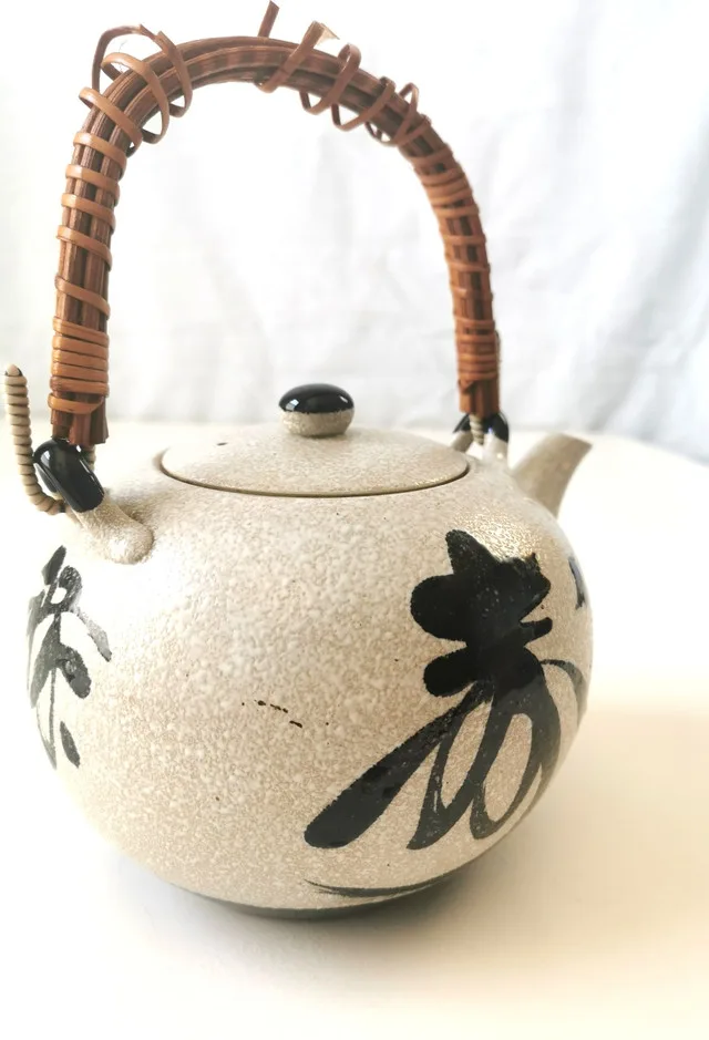 Tea Pot Vintage Japanese Rattan Handle image indicator(5)
