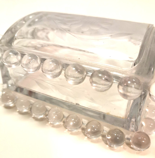 Decorative Glass U.S. 1890-1915 pressed glass beaded hobnail