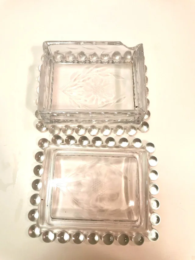 Decorative Glass U.S. 1890-1915 pressed glass beaded hobnail image indicator(8)