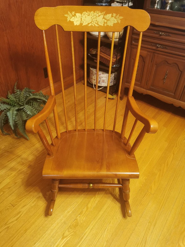 Rocking Chair Hardwood Spindle Vintage Very Solid