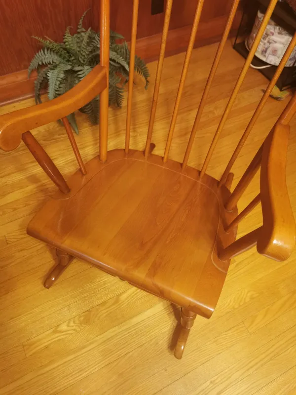 Rocking Chair Hardwood Spindle Vintage Very Solid image indicator(5)
