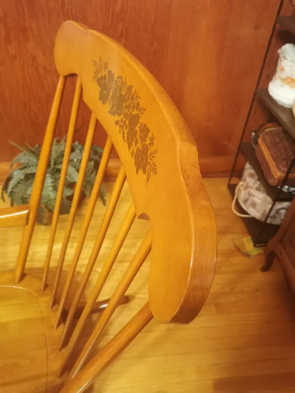 Rocking Chair Hardwood Spindle Vintage Very Solid image indicator(8)