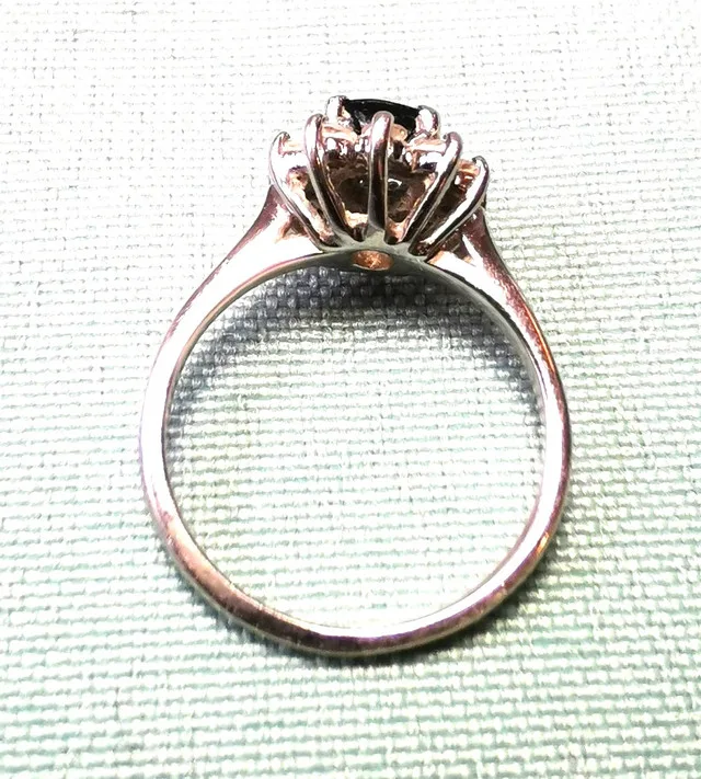 14k White Gold Natural Blue Sapphire Diamond Ring image indicator(10)