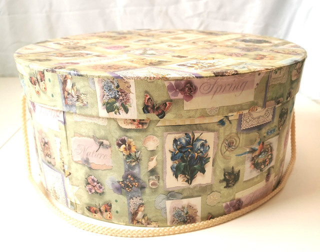 Hat Box Nature Design Inspired Vintage Item