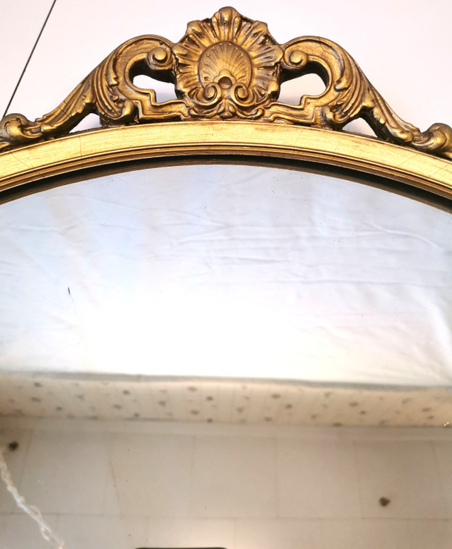 Vintage Italian Gilded Wood Oval Wall Mirror - photo 4