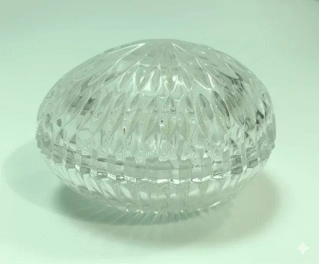 Crystal Egg Dish with Lid - Crystal Egg Ring Dish thumbnail
