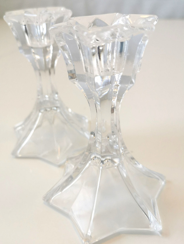 Crystal Candle Holders Pair Elegant Vintage - photo 2