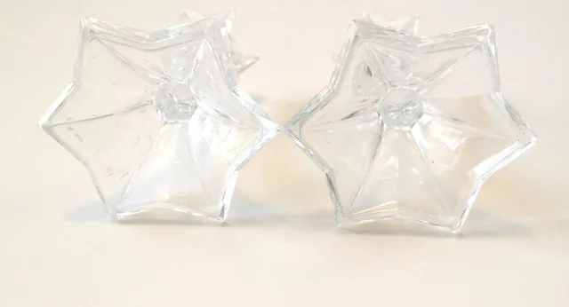 Crystal Candle Holders Pair Elegant Vintage image indicator(4)