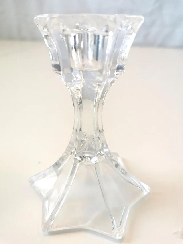 Crystal Candle Holders Pair Elegant Vintage image indicator(5)