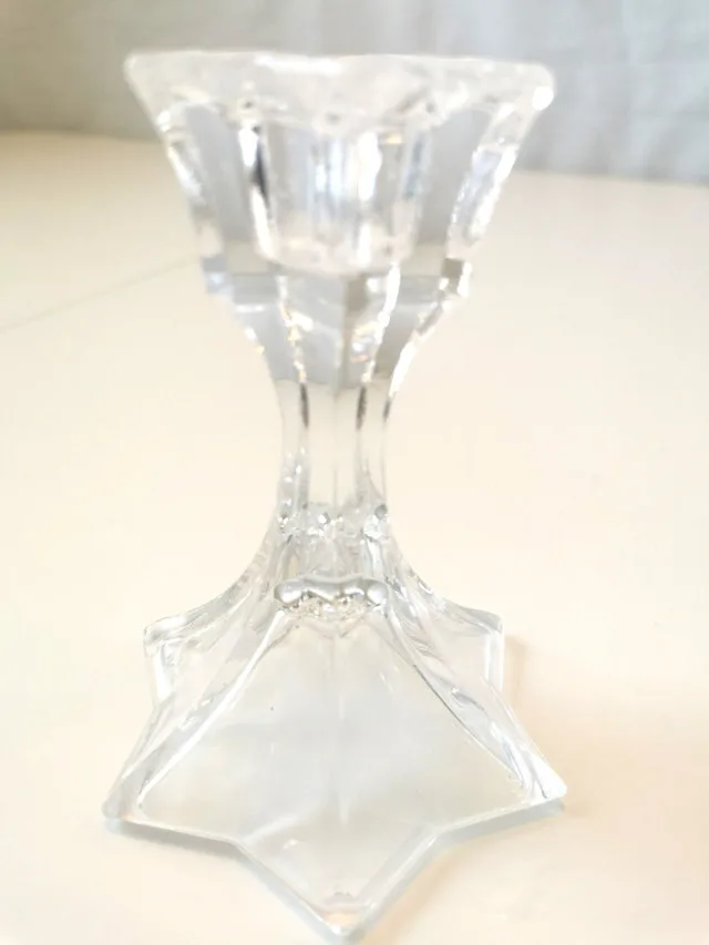 Crystal Candle Holders Pair Elegant Vintage image indicator(6)