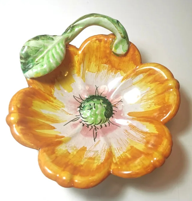 Candy Dish Hand Made/ Painted Signed Vintage Italy image indicator(2)