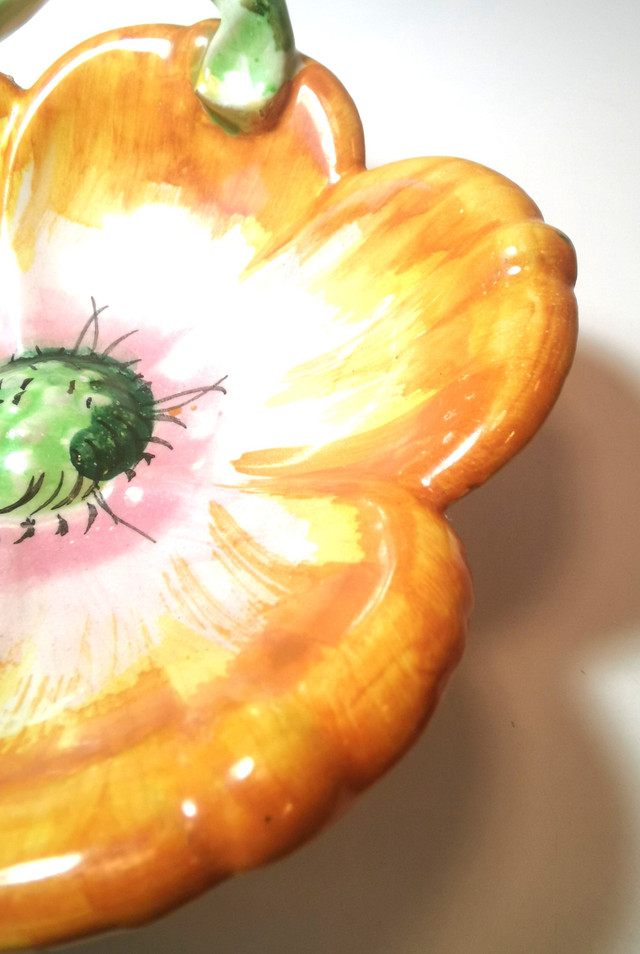 Candy Dish Hand Made/ Painted Signed Vintage Italy - photo 3