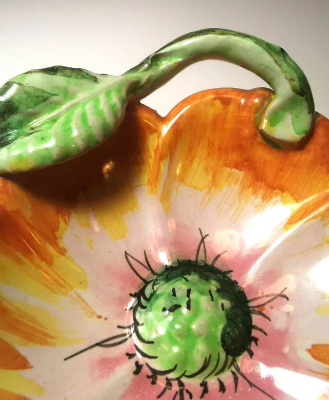 Candy Dish Hand Made/ Painted Signed Vintage Italy image indicator(5)