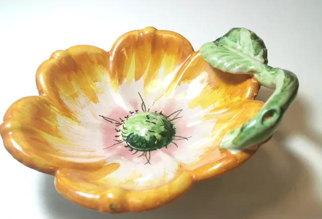 Candy Dish Hand Made/ Painted Signed Vintage Italy image indicator(10)