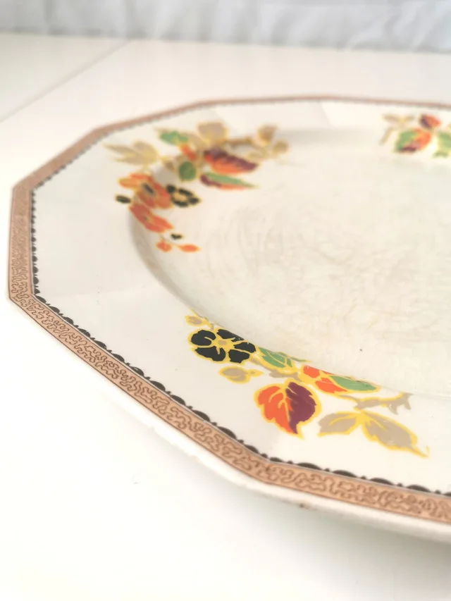 Myott Sons England Botanical Plate w/ Stand image indicator(5)