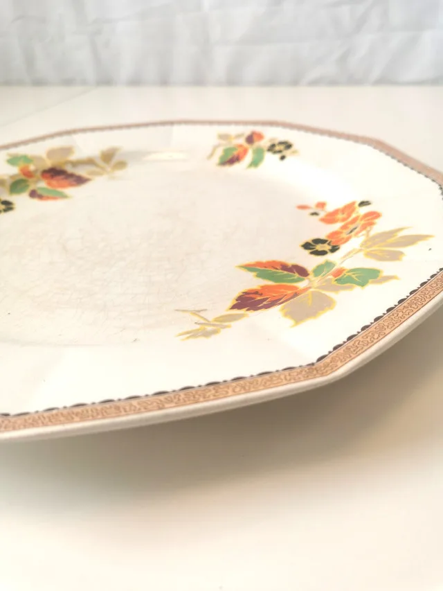 Myott Sons England Botanical Plate w/ Stand image indicator(9)