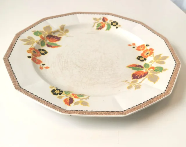 Myott Sons England Botanical Plate w/ Stand image indicator(10)