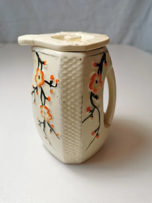 Tea Cylinder Japan Quality Botanical Early 1960s Unique thumbnail