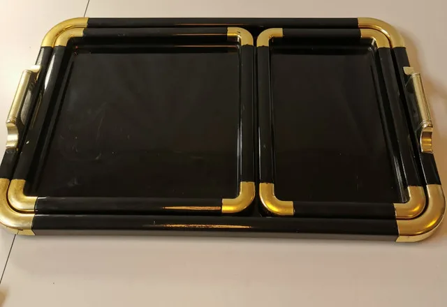 Serving Trays Trio Nesting Hollywood Regency Style 1970s made in image indicator(8)