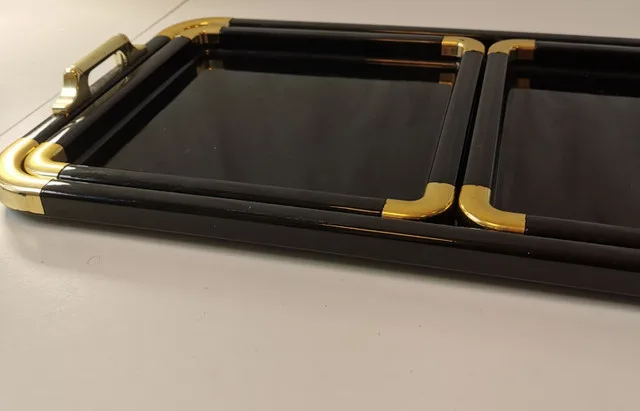 Serving Trays Trio Nesting Hollywood Regency Style 1970s made in image indicator(10)