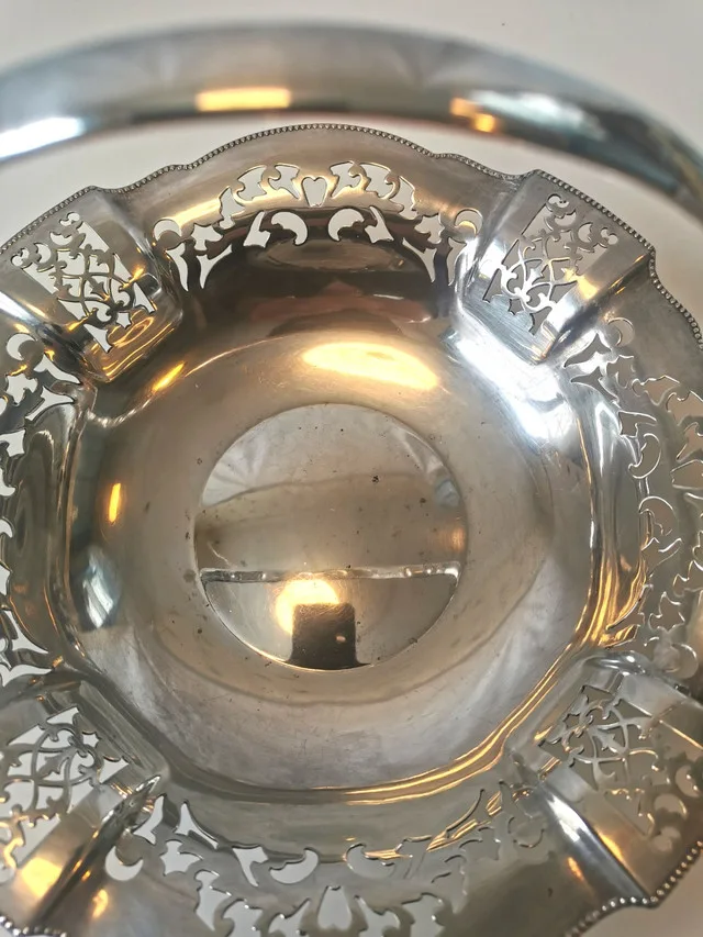 Display Dish Fruit Silver Plated Vintage image indicator(3)