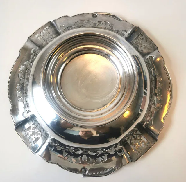 Display Dish Fruit Silver Plated Vintage image indicator(4)