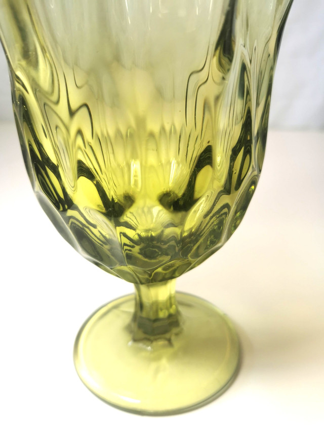 Fenton Art Glass Colonial Green Thumbprint Vase Vin - photo 2