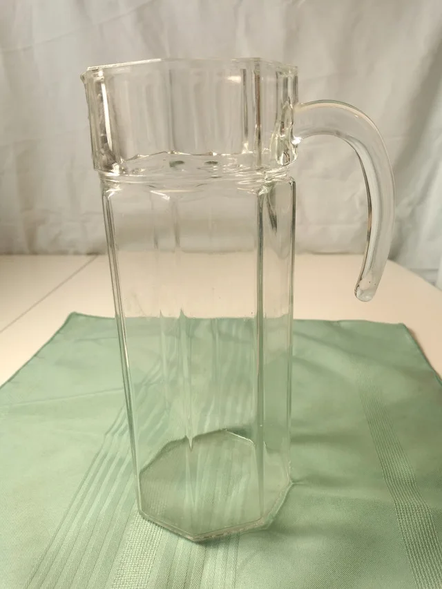 Clear Serving Pitcher Quality Vintage, Early 80s Octagon 1.5 lit image indicator(4)