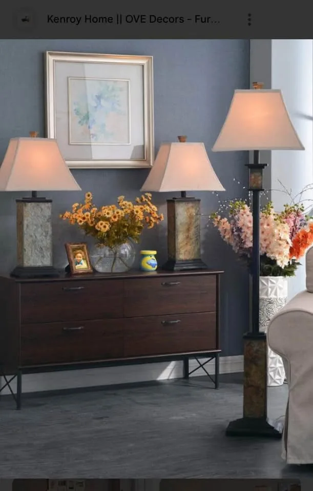 Slate 3 lamp set - 2 table lamps and a floor lamp image indicator(2)