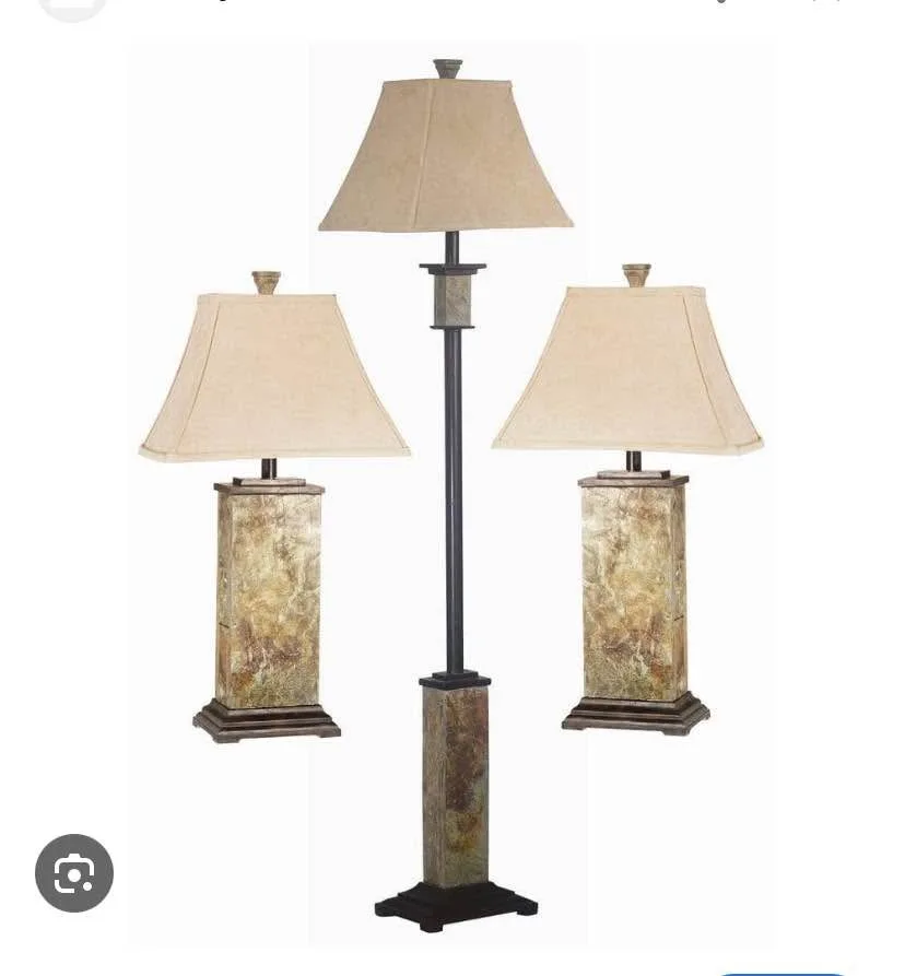 Slate 3 lamp set - 2 table lamps and a floor lamp image indicator(6)