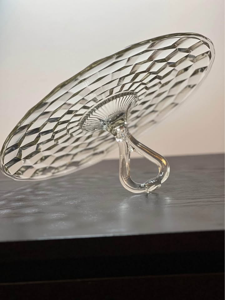 Indiana Whitehall Colony Cubist Center Handled 13" Clear Tray - photo 3