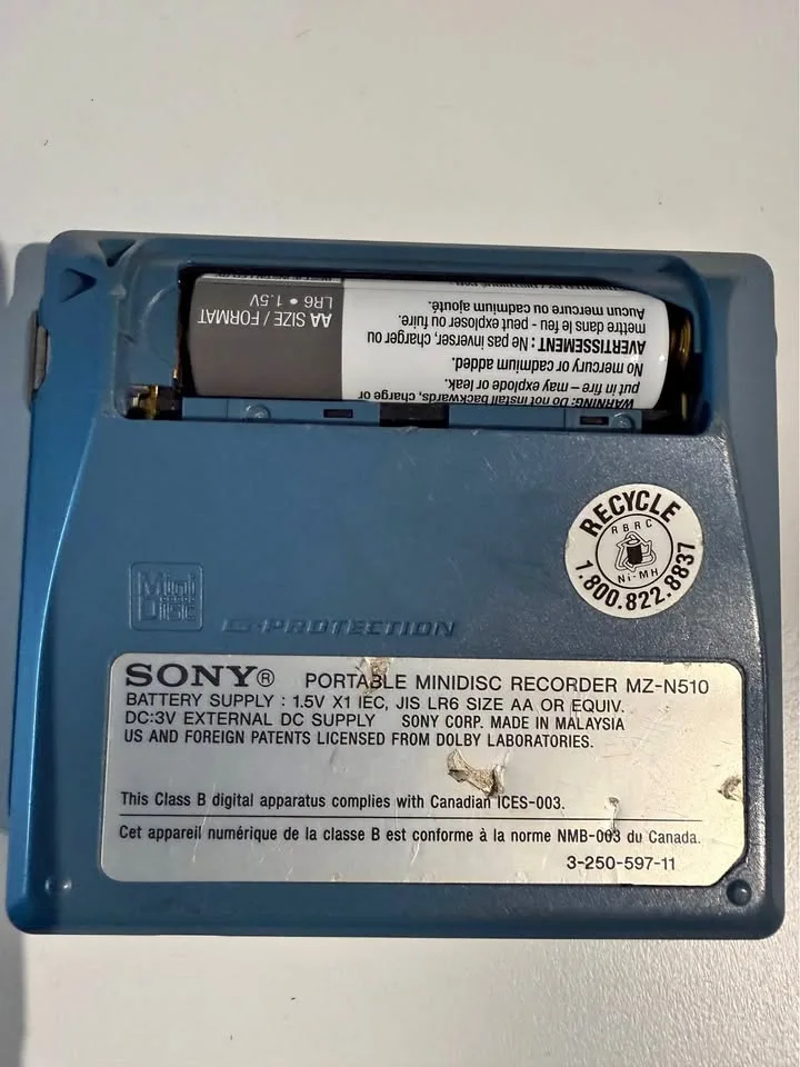 Sony Net MD Walkman MZ-N510 Type-S Minidisc Player thumbnail