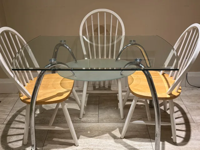 Glass Dining Table with Storage + 3 Chairs image indicator(2)