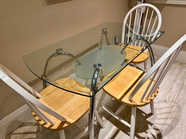 Glass Dining Table with Storage + 3 Chairs image indicator(3)
