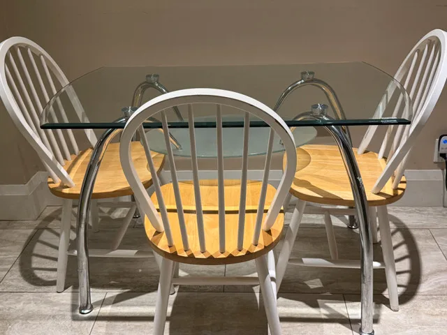 Glass Dining Table with Storage + 3 Chairs image indicator(9)