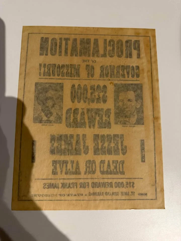 Vintage Wanted Poster for the arrest of Jesse James image indicator(2)