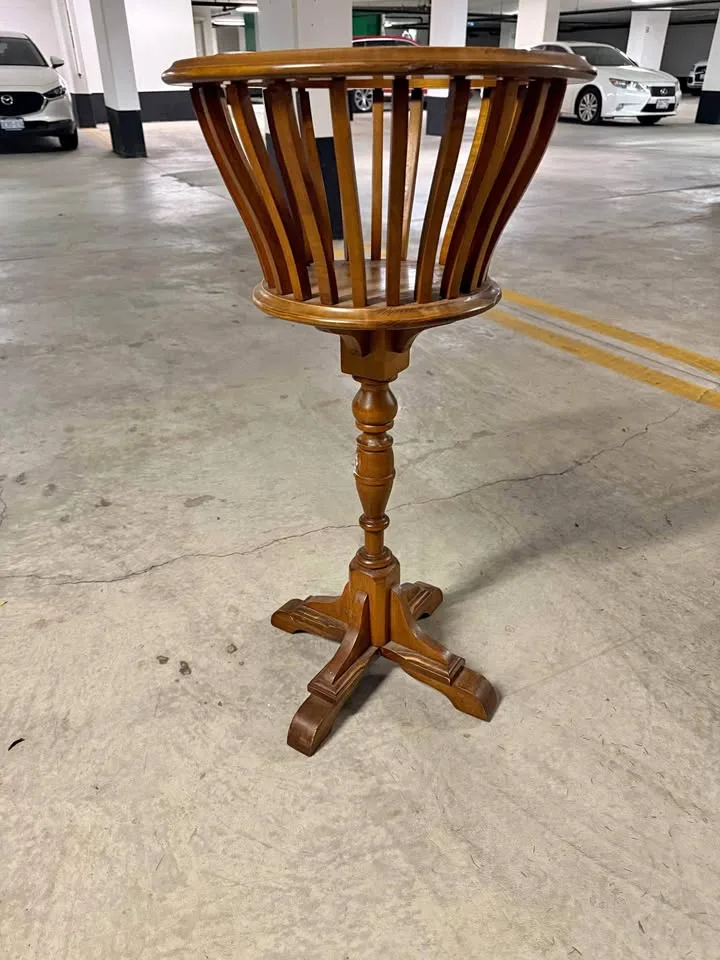 Vintage Wooden Rotating Plant Stand Made in Canada thumbnail