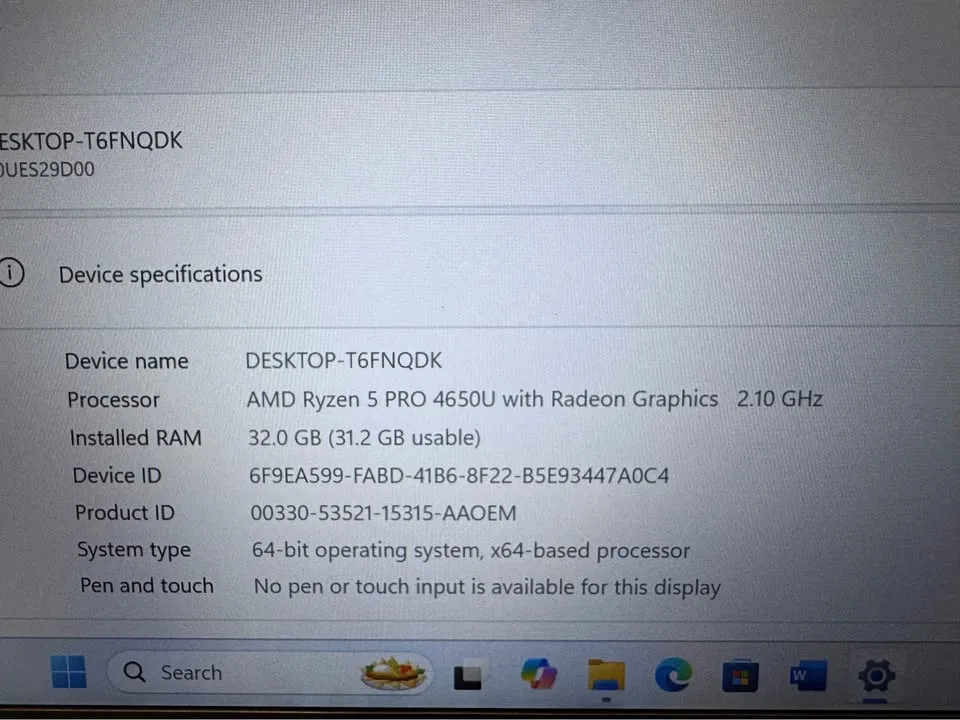 Lenovo T14-R5/32GB RAM/256GB/Win 11 Laptops image indicator(10)