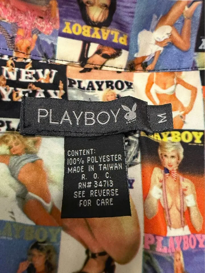 Vintage PLAYBOY CENTERFOLD MAGAZINE Men Sz Med Shirt image indicator(2)