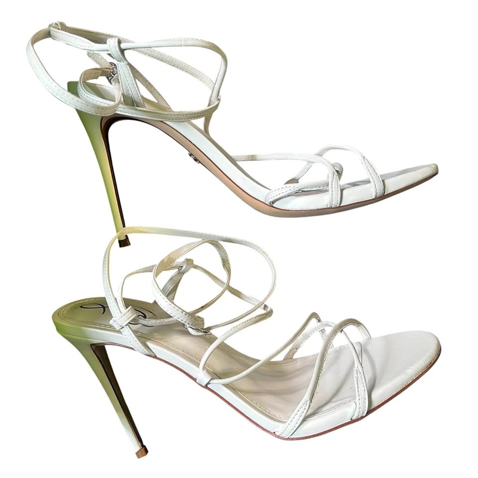 Sam Edelman white strappy heels