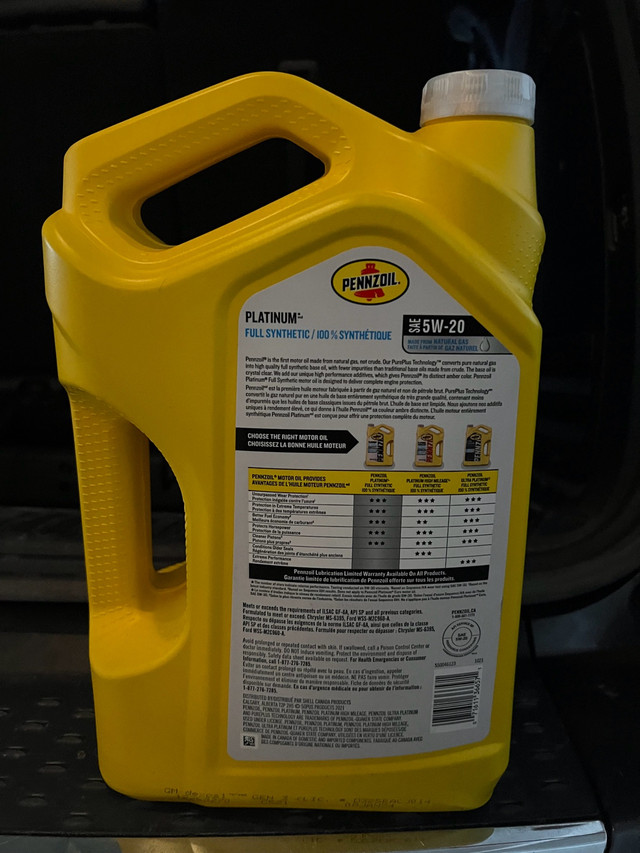 Pennzoil Platinum Full Synthetic Engine Oil - 5W20 - photo 2