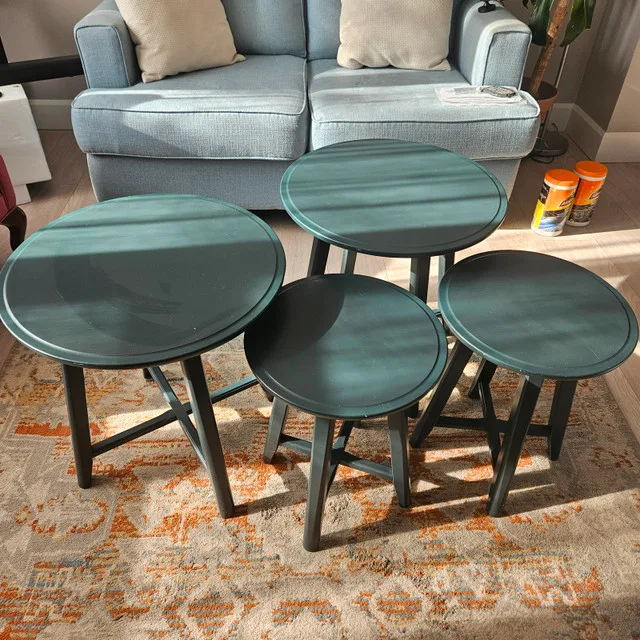 IKEA End/side tables - 2 pairs - Dark Green