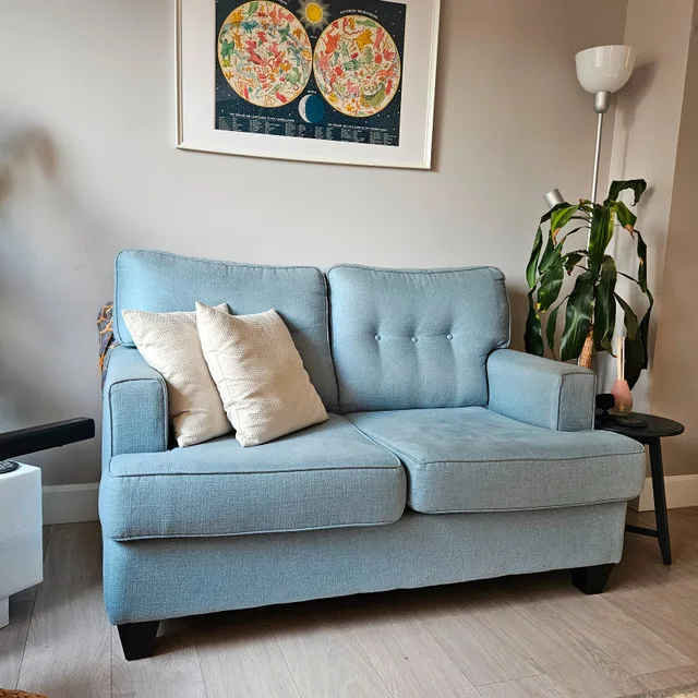 Sofa set + love seat + throw pillows