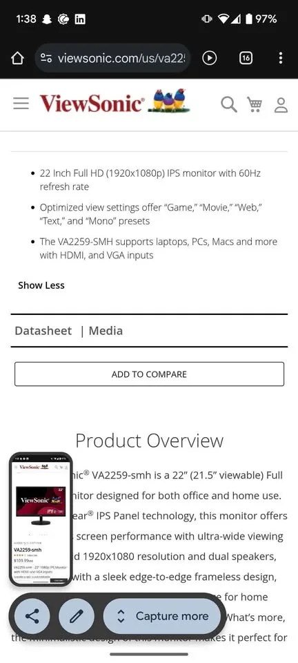 Extra laptop screen 21.5" image indicator(5)