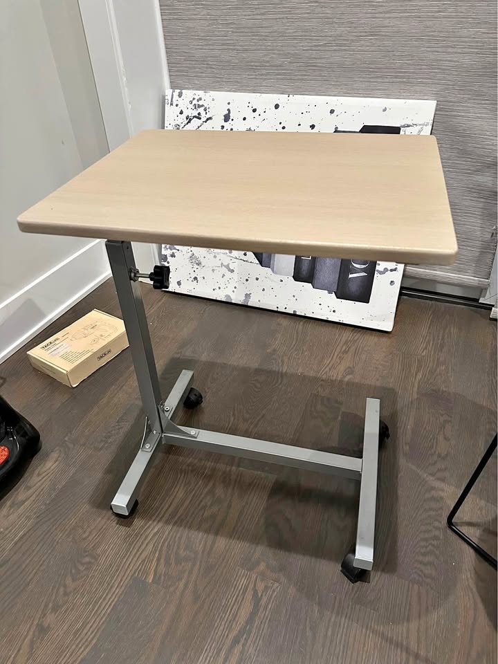 Over Bed Table Side Rolling Table