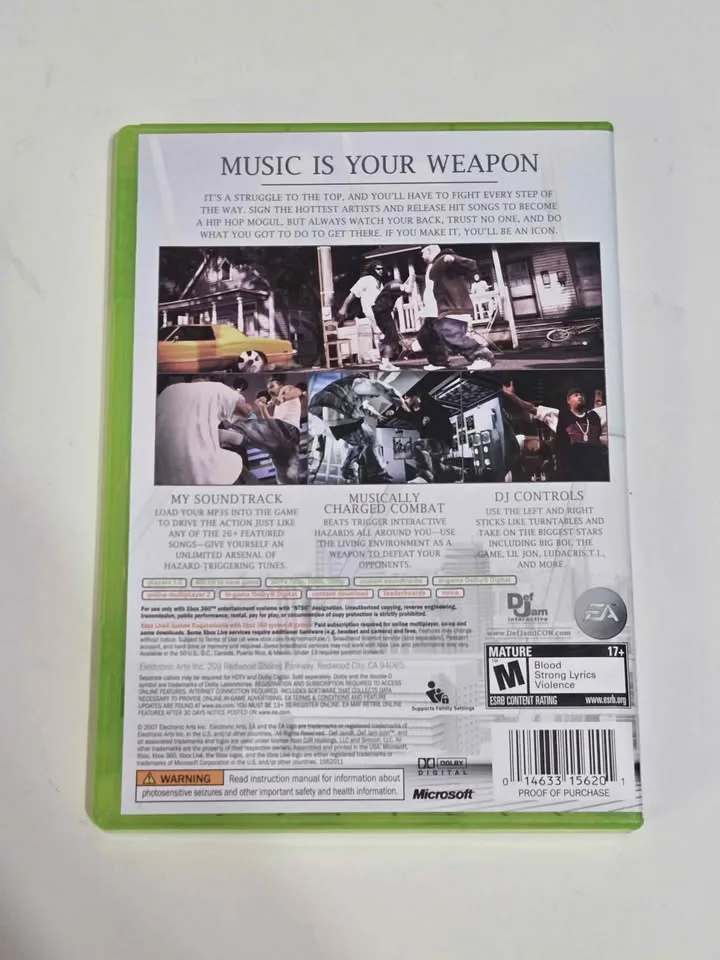 *CASE&MANUAL ONLY* Def Jam Icon Xbox 360 image indicator(2)