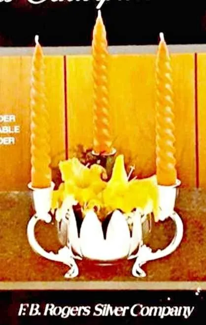 Italian Rogers Triple Candle Holder & Flowers Bowl thumbnail