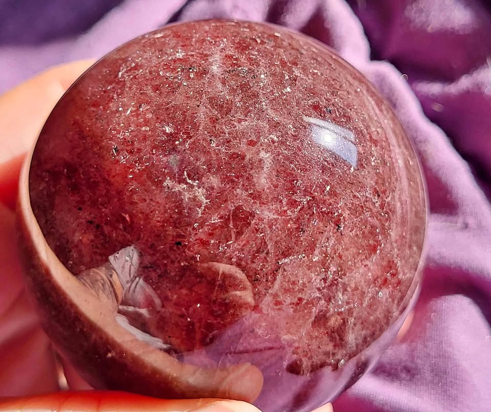 Strawberry Quartz Crystal Sphere