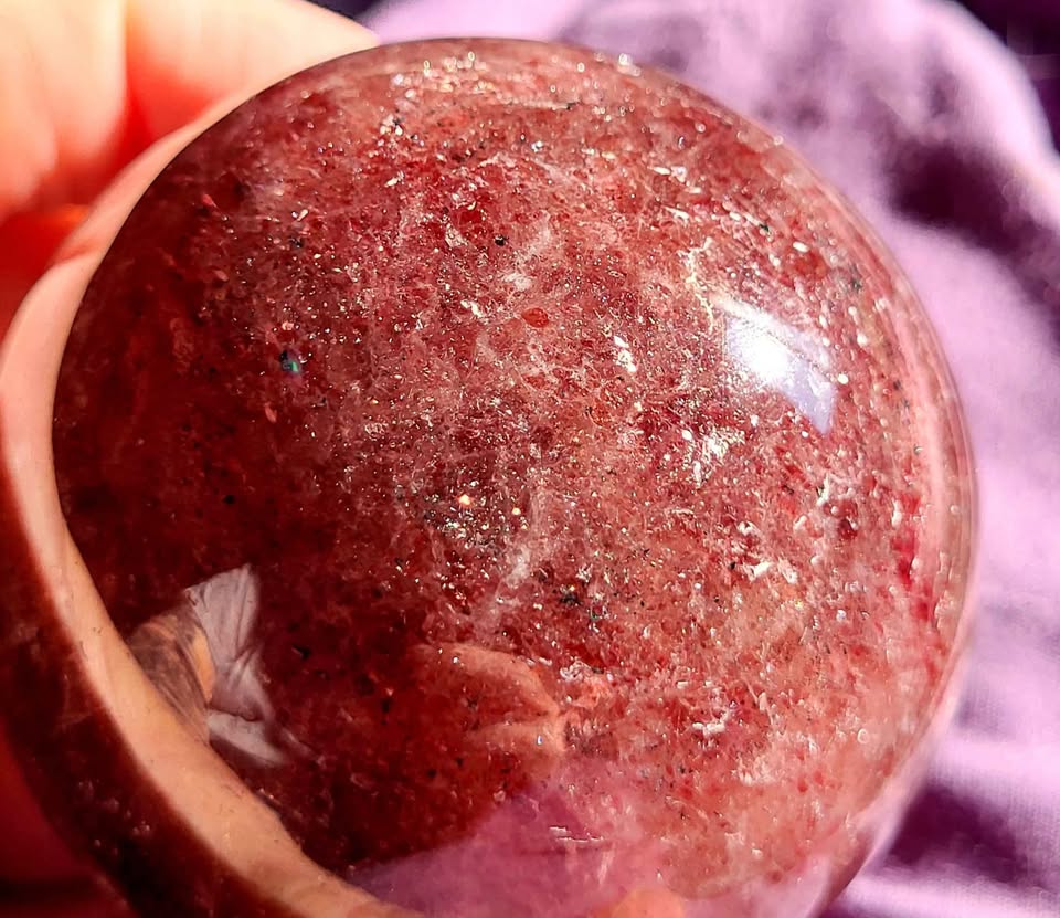 Strawberry Quartz Crystal Sphere - photo 2