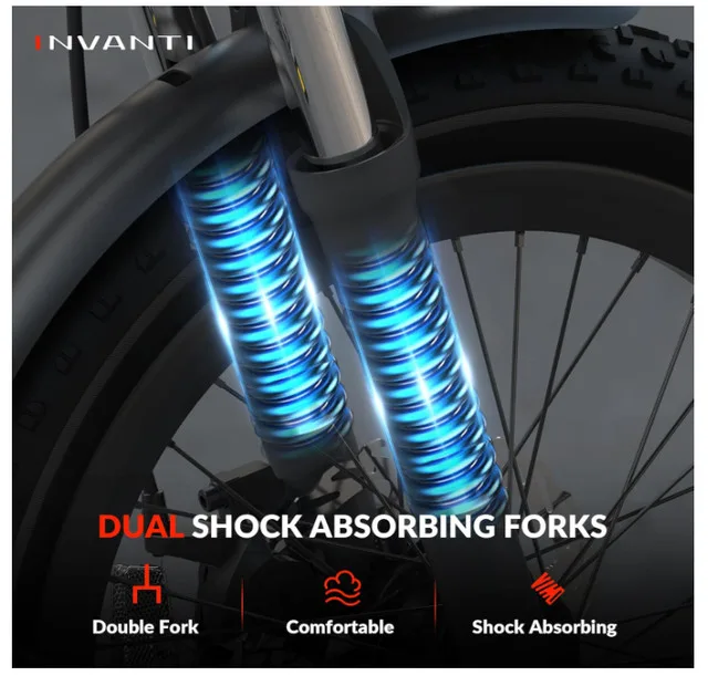 INVANTI Foldable Fat Tire Electric Bike ebike image indicator(7)